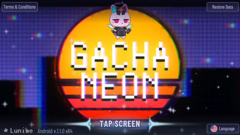 Main screen of the Gacha Neon.